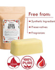 Better Shea Butter Raw Cocoa Butter - Unrefined, 100% Pure, Food Grade - Use for Cocoa Lip Balm, Stretch Marks Cream, Cacao Butter Cream, Scars Oil, Whipped Lotion - Skin & Hair Moisturizer 1LB Block