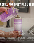 Dr. Bronner's Pure-Castile Liquid Soap Bottle & Refill Carton - Made with Regenerative Organic Certified Oils, 82% Less Plastic-18-in-1 Uses for Face, Body Wash, Hand Soap Refill- Lavender,32oz
