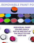Blue Squid PRO Professional Face Painting Kit - 12 Color Palette with 2 Brushes, Face & Body Paint Kits for Adults & Kids - Safe & Washable SFX Makeup for Parties & Halloween Makeup