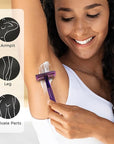 ZOMCHI Purple Double Edge Safety Razor with Stand,Reusable,10 Blades,Unisex-Adults – Purple