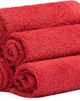 100% Cotton Washcloths Set 13” x 13” | Burgundy Towels | Set of 6 Ultra Soft and Highly Absorbent Washcloths Sets for Bathroom, Gym, Hotel, Spa | Machine Washable Face Towel