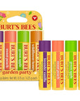 Burt's Bees Christmas Gifts - Garden Party Lip Balm Set for Stocking Stuffers, With Responsibly Sourced Beeswax, Natural Origin Lip Treatment, 4 Tubes, 0.15 oz.
