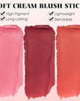 Blush Stick for Cheeks - Cream Makeup Blush Wand, Solid Moisturizer Stick for Cheeks Tint, Natural Blendable Waterproof Korean Matte Long-Lasting Smooth Blushes (#01 Shy Pink)