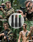 MEICOLY 3PCS Camo Face Paint Stick,Waterproof Hunting Army Military Face Paint,Black Green Brown Maroon Eye Black Stick for Baseball/Softball/Football,Camo Accessories