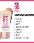 Maybelline Dream Fresh Skin Hydrating BB cream, 8-in-1 Fl Oz
