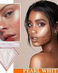 Glitter Blush Shimmer Highlighter Blusher Powder Makeup Face Pearl White)