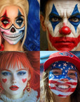 BAD COLOR 3PCS Red Blue Face Body Paint Stick Makeup for Harley/Joker SFX Cosplay & Dress Up, Red Liquid Eyeliner Stamp Pen for Clown Costume Cosplay