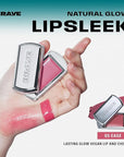 BRAYE Lipsleek Lip Balm, Monochromatic Cream Blush 2-in-1
