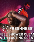 Old Spice Cleansing Body Wash for Men, 3X Defense, 24/7 Shower Fresh with Lasting Scent, 2-in-1 Body & Face Wash, NightPanther with Rich Warm Scent, 24 oz (Pack of 4)