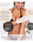 Seraphic Skincare (Original) Divine Glow Exfoliating Mitt (1pcs) – 100% Vegan Viscose Traditional Body Scrub Glove Kessa Korean Washcloth – Body Exfoliator for Self-Tan Removal & Keratosis Pilaris
