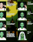 MEICOLY Complete Green Witch Makeup Kit,Wicked Costume Halloween SFX Frankenstein Makeup Set,Elphaba Green Face Paint for Character Cosplay Stage Performance Theater,Setting Powder,Yellow Face Paint