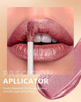 MAKI YIKA Red Lipstick for Women Metallic Lipsticks Glitter Long Lasting Lipstick No Smudge No Transfer Liquid Lip Gloss (BR03 Be Happy)