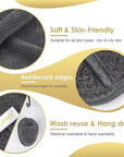 SINLAND Reusable Makeup Remover Pads For Face,Eye,Lips Microfiber Gentle Facial Cleansing Cloths for All Skin Types Friendly for Makeup Remover With Laundry Bag 5.1inchx3.93inch Gray Pack of 6