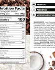Truth Bar Prebiotic & Probiotic Keto Snack Vegan Bars with Omega-3's - Synbiotic High Fiber Snacks - Low Sugar, Kosher, Gluten Free - Dark Chocolate Coconut (Pack of 12)