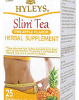 Hyleys Slim Tea Pineapple Flavor - Weight Loss Herbal Supplement Cleanse and Detox - 25 Tea Bags (1 Pack)
