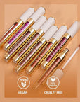 MAKI YIKA Pink Lipstick for Women Metallic Lipsticks Glitter Long Lasting Lipstick No Smudge No Transfer Liquid Lip Gloss (BR012 Paradise)