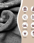 KODAMO Makeup Remover Cloth, 6 inch x 6 inch Reusable Makeup Remover Towels with Laundry Bag, Microfiber Makeup Removal Face Wash Cloths with Just Water, 12 Pack, Grey