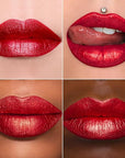 MAKI YIKA 3Pc Metallic Lipstick Long Lasting Nude Pink Red Glitter Lipsticks High Shine Lipstick No Smudge No Transfer Liquid Lip Gloss (Nude/Pink/Red)