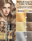 Natural Hair Dye Shampoo 3 IN 1, Hair Color for Gray Hair Coverage, Hair Coloring Shampoo for Women, Color Shampoo Beard Dye for Men, Vegan Ammonia Free Hair Shampoo (MEDIUM BLONDE)