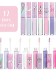 Expressions 14pc Lip Gloss for Girls - Glossy Lip Gloss Tubes | Non Toxic Lip Gloss Set - Unicorn Princess Birthday Party Favors Kids Makeup
