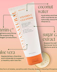 InstaNatural Vitamin C Cleanser Face Wash, Brightens and Reduces Signs of Aging, Fine Lines and Uneven Texture, with Coconut Water and Aloe Vera, 6.7 FL Oz