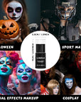 Black and White Face Body Paint Stick, White Foundation Makeup, Eye Black Stick for Sports, Professional Halloween Face Makeup Kit for Mime Zombie Clown Vampire Skeleton Skull Joker Costume