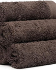 100% Cotton Washcloths Set 13” x 13” | Chocolate Towels | Set of 6 Ultra Soft and Highly Absorbent Washcloths Sets for Bathroom, Gym, Hotel, Spa | Machine Washable Face Towel
