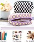Pazimiik checkered makeup bag for