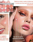 8 Colors Blush Palette,Shimmer Silky Matte Blush Powder