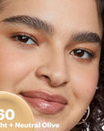 Kosas Revealer Skin-Improving Foundation with SPF 25 Protection - Hydrate, Brighten, Soothe, Plump, Protect Skin - Smoothing Texture, Natural Finish and Clean Formula - Light+ Neutral Olive 160