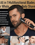 All in 1 Groin & Body Hair Trimmer for Men Bikini Trimmer Women Electric Ball Pubic Shaver IPX7 Waterproof Wet & Dry Use Versatile Shaver for Temple Groin Nose Ear Hairs Beard, Black