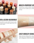 2 Pcs Cream Contour Stick Makeup Kit, Cream Highlighter Stick & Contour Bronzer Stick for Cheeks, Lightweight Blendable Smooth -Highlighter (#03 Champagne Gold #06 Silver)