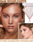 Glitter Blush Shimmer Highlighter Blusher Powder Makeup Face Pearl White)