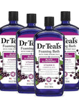 Dr Teal's Foaming Bath with Pure Epsom Salt, Black Elderberry with Vitamin D, 34 fl oz (Pack of 4)