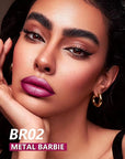 MAKI YIKA 3Pc Metallic Lipstick Long Lasting, Hot Pink Red Brown Glitter Lipsticks, High Shine Lipstick No Smudge No Transfer Liquid Lip Gloss (Hot Pink/Red/Brown)