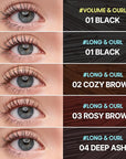 COSNORI Perfect Setting Waterproof Mascara Volume & Curl - Volumizing Mascara Black – Thicker, Voluminous Eyelashes – Waterproof, Smudge Proof, Clump Free – Irritation Free Tested, 0.24 fl.oz.