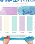 UJFQBH 5 Pieces African Bath Sponge African Net Long Net Bath Sponge Exfoliating Shower Body Scrubber Back Scrubber Skin Smoother,Great for Daily Use (Purple, Pink, Green, Blue, White)