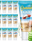 12 Pcs Mini Aloe Vera Gel Travel Size Bulk for Summer Vacation Party 1oz After Sun Aloe Vera Gel Sunburn Relief Hydrating Face Body Moisturizer Cream for Gifts Summer Party Supplies