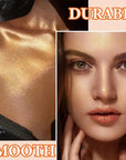 Body Shimmer Oil,Body Shimmer Luminizer for Face & Body Makeup(Gold)