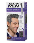 Just For Men Touch of Gray, Mens Hair Color Kit with Comb Applicator for Easy Application, Great for a Salt and Pepper Look - Dark Brown, T-45, Pack of 1
