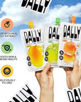 Dally Drinkable Konjac Jelly Variety Pack (10 Pouches) – 10-Calorie, Zero Sugar Korean Fruit Snack – Mango, Peach & Apple Flavors – Prebiotics & Postbiotics for Skin, Immune & Weight Management