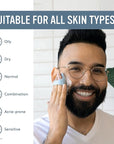 Sud Scrub® Antimicrobial Silicone Face Scrubber, 1 Pack, Gentle Face Exfoliator for Sensitive Skin, Eco Friendly Facial Cleansing Brush, Exfoliating Face Brush for Men and Women (Blue)