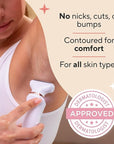 Finishing Touch Flawless Underarm Hair Removal Electric Razor Device, Designed to Shave and Contour Womens Sensitive Underarm Area, Cordless Groomer, Painless for All Skin Types