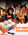 Halloween Bath Bomb for Kids with Surprise Toys Inside (6 Pack) - Large Pumpkin Spooky Bombs for Boys & Girls – Made in USA, Boo Basket Stuffers for Teens by Two Sisters