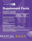 MemoryXL, Magnesium L-Threonate: Brain Supplement for Memory & Focus; Magtein®, Phosphatidylserine, Vitamin Mix. Improves Memory Focus Attention Learning & Logic. 0 Sugar, 0 cal, 30pk Unflavored