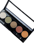 Moroccan Spice Shimmer White, Olive Green, Gold, Copper Penny Red, and Light Matte Orange Vegan Eyeshadow Palette; Talc, Paraben & Cruelty Free