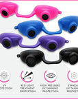 Super Sunnies EVO FLEX Flexible Tanning Bed Goggles Red Light Therapy Eye Protection UV Glasses, FDA Compliant - 4 Pack