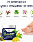 Tea Tree Oil Foot Cream - Moisturizing Athletes Foot Care For Dry Cracked Feet Cream - Heel & Callus Removal, Toenail Treatment, Ringworm Itchiness Relief - Made in USA Foot Cream, 2 Ounce Pack of 1