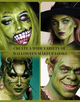 Ogre Green Face Body Painting Stick, Professional Green Full-coverage Cream Face Paint for Hunting Camo Halloween SFX Witch Shrek Cosplay Makeup, Washable Body Paint for Adult Carnival