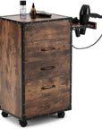 Artist hand Salon Trolley Cart with Wheels Barber Station with Drawers,Power Outlets,Hair Dryer Holders, Hair Stylist Equipment Storage Cabinet for Barbershop Spa Studio